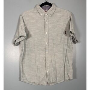 Hurley Mens Standard Collection Slub Button Down Short Sleeve Shirt Size S